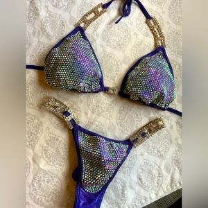 Purple hologram Angel Competition Bikini